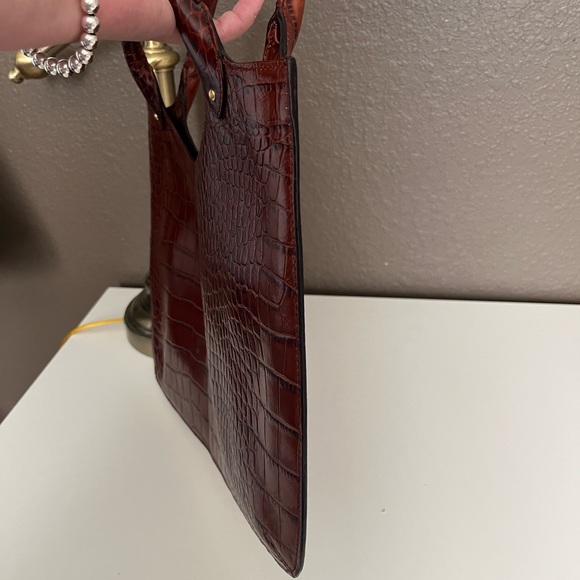 NEW Forth & Towne Anthropologie croc embossed purse handbag genuine leather - Picture 6 of 7